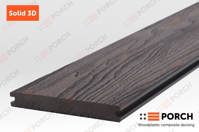 Террасная доска Porch Solid 3D "Dark Coffee" 18*140*2900мм.